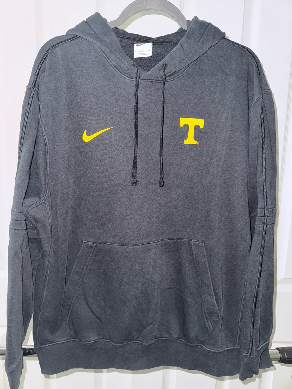 Tennessee Nike Black Hoodie with Orange 'T' and Swoosh